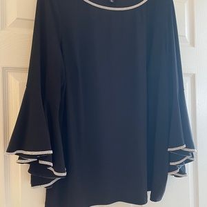 Formal black top with crystal edges
